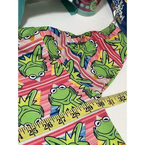 LuLaRoe Disney Kermit The Frog Bright Color Block 3x Irma Tunic Top Soft Strech - Picture 6 of 8